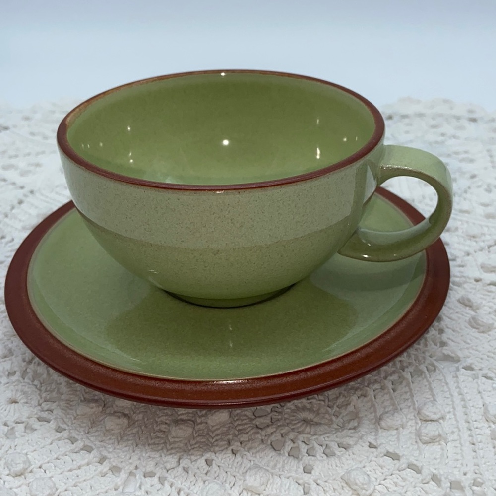 Denby Juice Pattern Cup & Saucer Green